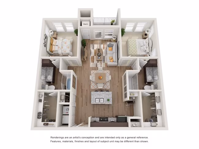 2 Bed - B1 1-1404 floor plan